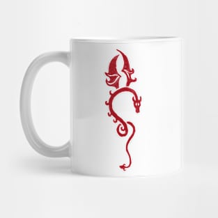 Red dragon white background Mug